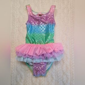 Cat & Jack 2T Mermaid Tutu Swimsuit One Piece